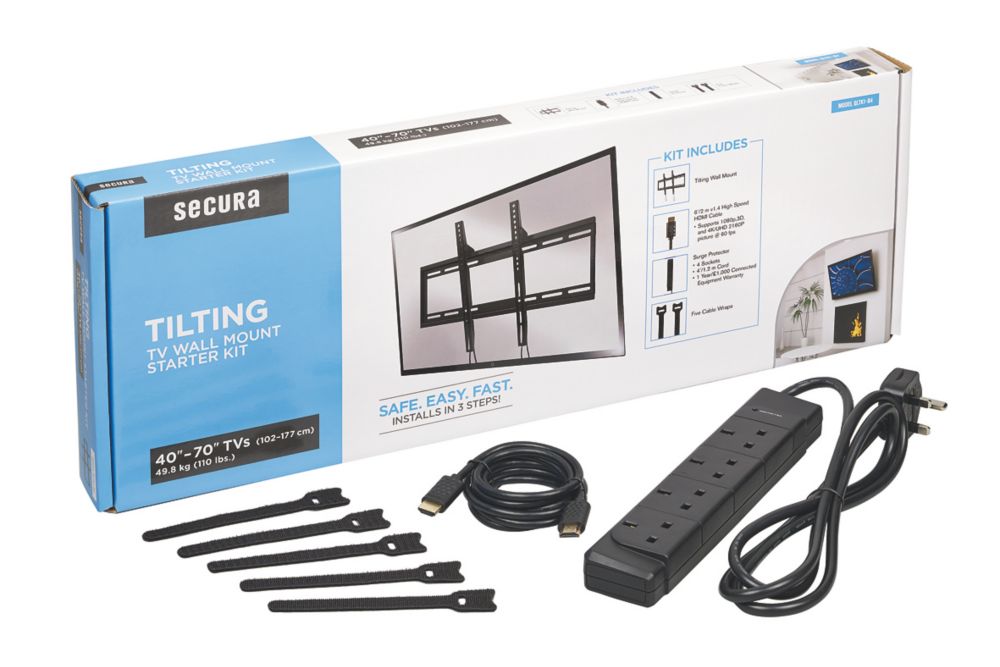 Sanus TV Wall Bracket Kit Tilt 40-70" - Screwfix