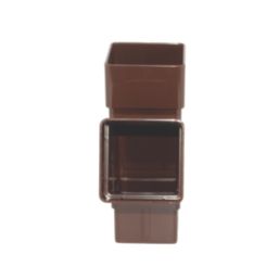 FloPlast  Square Downpipe Branch Brown 65mm