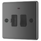 LAP  13A Switched Fused Spur with LED Black Nickel with Black Inserts