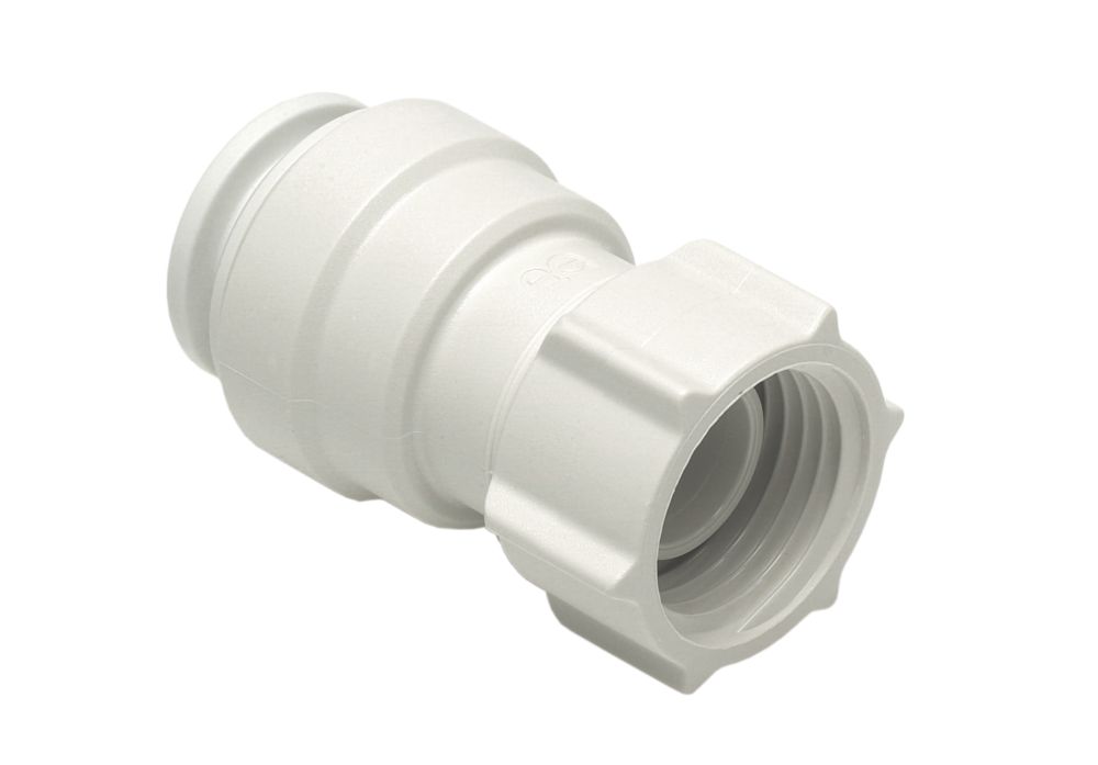JG Speedfit Plastic Push-Fit Straight Tap Connectors 22mm x 3/4" 2 Pack - Screwfix