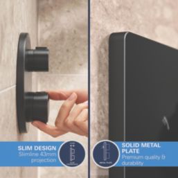 Grohe Precision Thermostat HP Rear-Fed Concealed Matt Black Thermostatic Shower System