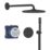 Grohe Precision Thermostat HP Rear-Fed Concealed Matt Black Thermostatic Shower System