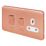 Schneider Electric Lisse Deco 45A 2-Gang DP Cooker Switch Copper with LED with White Inserts