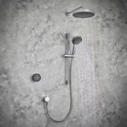 Mira Platinum HP/Combi Rear-Fed Black/Chrome Thermostatic Wireless Dual Outlet Digital Mixer Shower