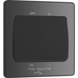 British General Evolve 10A 1-Gang 3-Pole Fan Isolator Switch Black Chrome