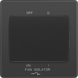 British General Evolve 10A 1-Gang 3-Pole Fan Isolator Switch Black Chrome