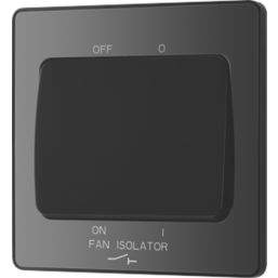British General Evolve 10A 1-Gang 3-Pole Fan Isolator Switch Black Chrome