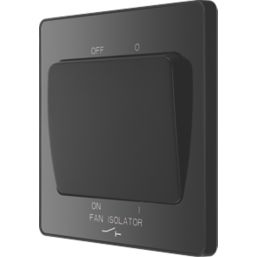 British General Evolve 10A 1-Gang 3-Pole Fan Isolator Switch Black Chrome