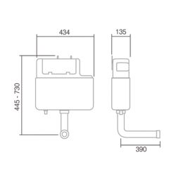 Eddy Slimline Concealed Cistern with Flush Button 3/6Ltr