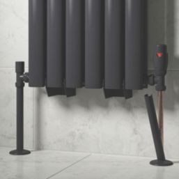 ETAL Enzo Radiator Pipe Covers and Collars Set  Anthracite 16mm x 200mm 4 Pieces