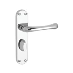 Serozzetta Ibra Lever on Backplate WC Door Handle Pair Polished Chrome