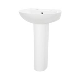 Swirl Enz Wall-Mounted Basin 2 Tap Holes 555mm