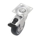 Essentials Heavy Duty TPR Braked Swivel Castor 75mm Grey