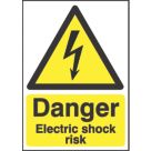 "Danger Electrical Shock Risk" Sign 210mm x 148mm