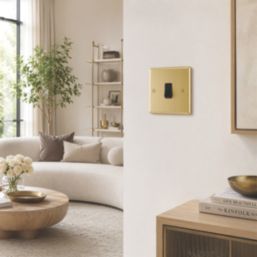 LAP  20A 1-Gang 2-Way Light Switch  Satin Brass with Black Inserts