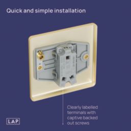 LAP  20A 1-Gang 2-Way Light Switch  Satin Brass with Black Inserts