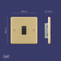 LAP  20A 1-Gang 2-Way Light Switch  Satin Brass with Black Inserts