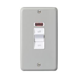 MK Contoura 50A 2-Gang DP Control Switch Grey with Neon with White Inserts