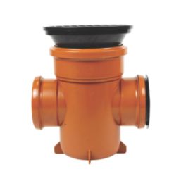 FloPlast Push-Fit Double Socket Round Grid Back-Inlet Bottle Gully 110mm