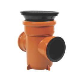 FloPlast Push-Fit Double Socket Round Grid Back-Inlet Bottle Gully 110mm