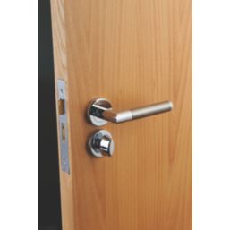 Serozzetta Trend Fire Rated Lever on Rose Door Handle Pair Polished Chrome / Satin Nickel