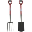 Spear & Jackson  Carbon Steel Digging Fork & Spade 2 Pcs