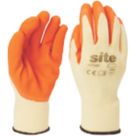 Site  Latex Builders Gloves Orange/Yellow X Large