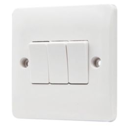 Vimark Pro 10A 3-Gang 2-Way Light Switch  White