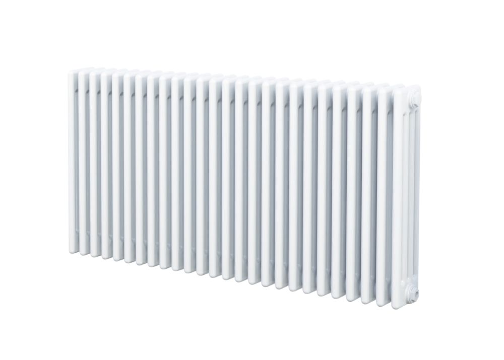 Acova 300mm x 628mm 1859BTU White Horizontal 4 Column Radiator - Screwfix