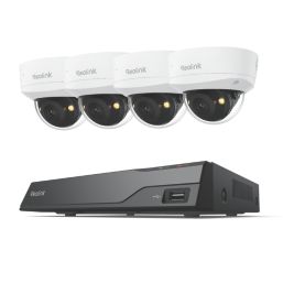 Reolink NVS8-8MV4 2TB 8-Channel 4K NVR PoE Security System & 4 x 4K Indoor & Outdoor Cameras