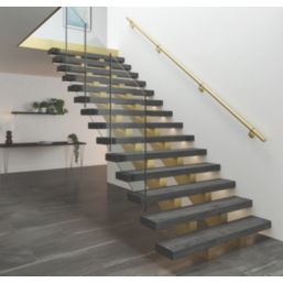 Rothley  Steel Handrail Kit Satin Brass 3600mm