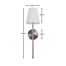 UME  Multi Colour Rechargeable LED Silver Wall Lights with Tapered Shade 4.9W 200lm 2 Pack
