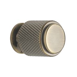 Elite Knobs & Handles Kensington Knurled Cabinet Knob Antique Brass 20mm