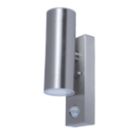 LAP  Outdoor LED Wall Light With PIR Sensor Silver 9W 760lm