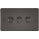 Knightsbridge  3-Gang 2-Way LED Intelligent Dimmer Switch  Gunmetal