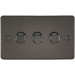 Knightsbridge  3-Gang 2-Way LED Intelligent Dimmer Switch  Gunmetal
