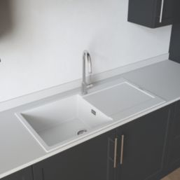 Carysil GD100L-WH 1 Bowl Granite Composite Kitchen Sink White Reversible 1000mm x 500mm