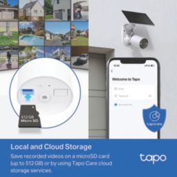 TP-Link C410 Solar & Battery-Powered Black Wireless 2K Outdoor Cylinder Smart Camera