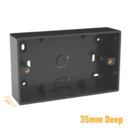 D-Line TSB35B/2 2-Gang Surface Pattress Black Box 35mm 2 Pack