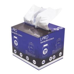 L-PRO  White Swing Bin Liners in Dispenser Box 40Ltr 200 Pack