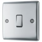 British General Nexus Metal 10AX 1-Gang Intermediate Switch Polished Chrome