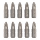 Titan  6.35mm 25mm Hex Shank PZ2 Screwdriver Bits 10 Pack