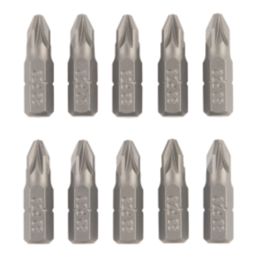 Titan  6.35mm 25mm Hex Shank PZ2 Screwdriver Bits 10 Pack