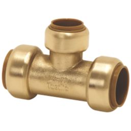 Tectite Classic  Brass Push-Fit Reducing Tee 22mm x 22mm x 15mm