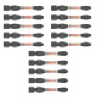 Bosch Pro 1/4" 55mm Hex Shank PZ2 Impact Screwdriver Bits 15 Pieces