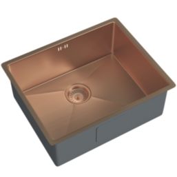 ETAL Elite 1 Bowl Stainless Steel Inset / Undermount Kitchen Sink Brushed Copper 540mm x 205mm