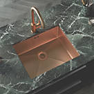 ETAL Elite 1 Bowl Stainless Steel Inset / Undermount Kitchen Sink Brushed Copper 540mm x 205mm