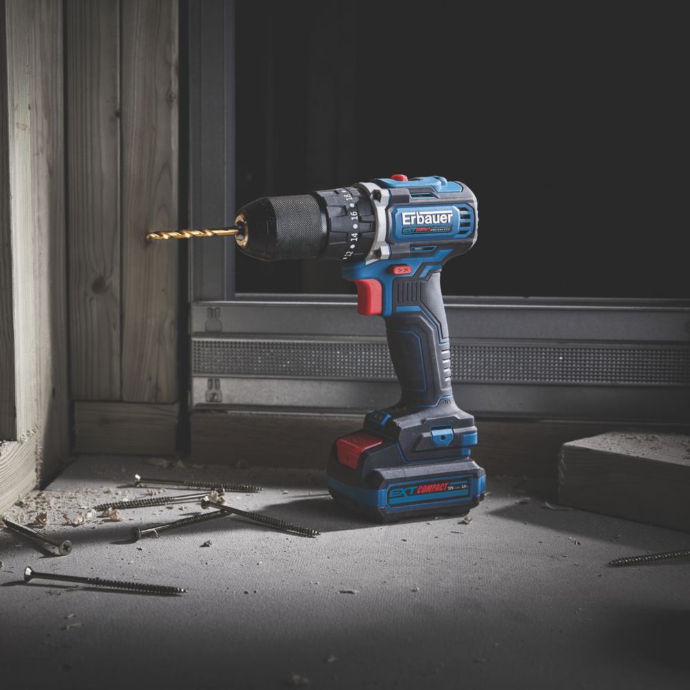 Erbauer ECD12 Li 2 12V Li Ion EXT Brushless Cordless Combi Drill