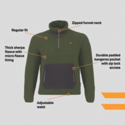 Site Buckner Fleece Green/Black X Large 46" Chest