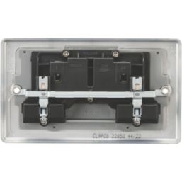 Knightsbridge  13A 2-Gang DP Switched Double Socket Polished Chrome  with Colour-Matched Inserts